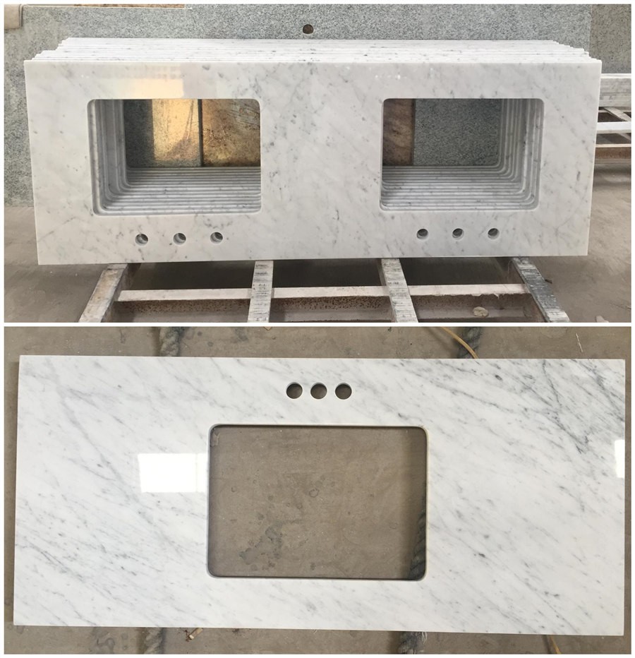 Bianco carrara marble vanity top