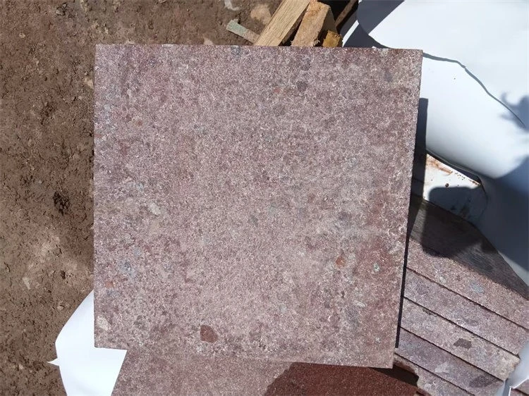 Red porphyry flamed tiles Red porphyry flamed tiles