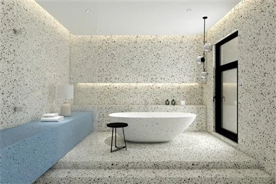 Telha de piso de chuveiro de terrazzo
