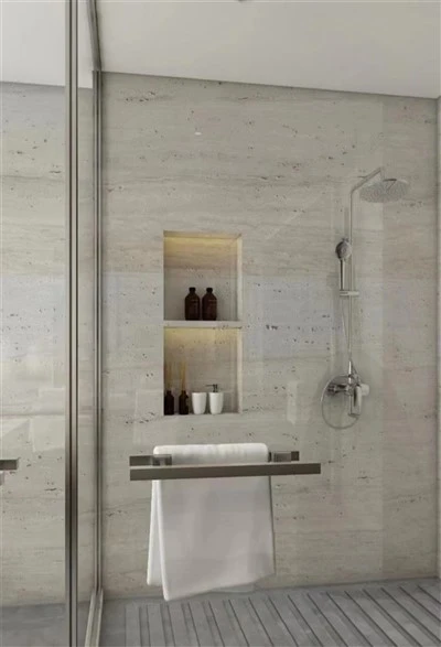 Azulejos Travertino Branco Banheiro